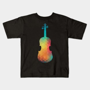 Rainbow violin silhouette Kids T-Shirt